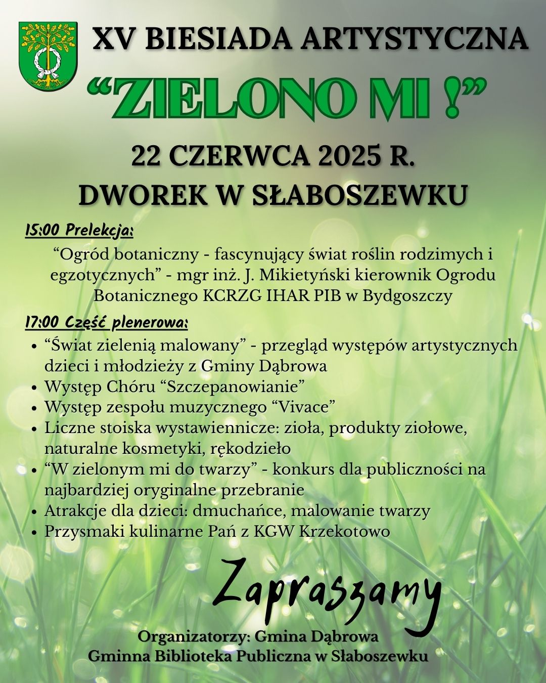 Plakat XV Biesiada Artystyczna w Słaboszewku